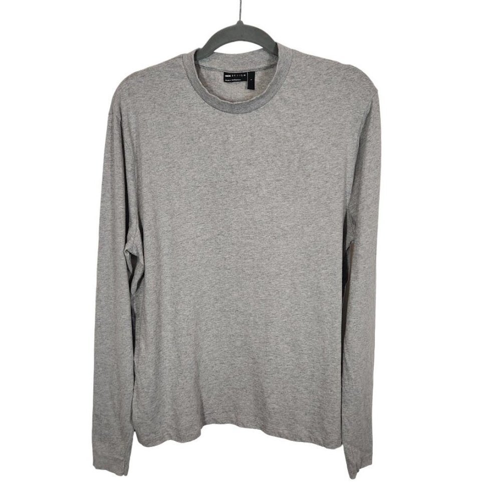 Asos‎ Men's Long Sleeve Muscle Shirt in Gray Size Large